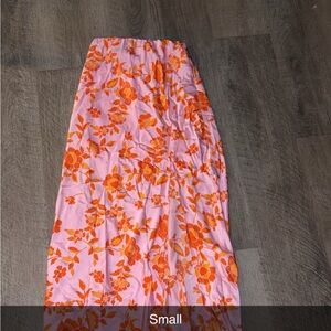 Altar'd State Pink and Orange Floral Skirt